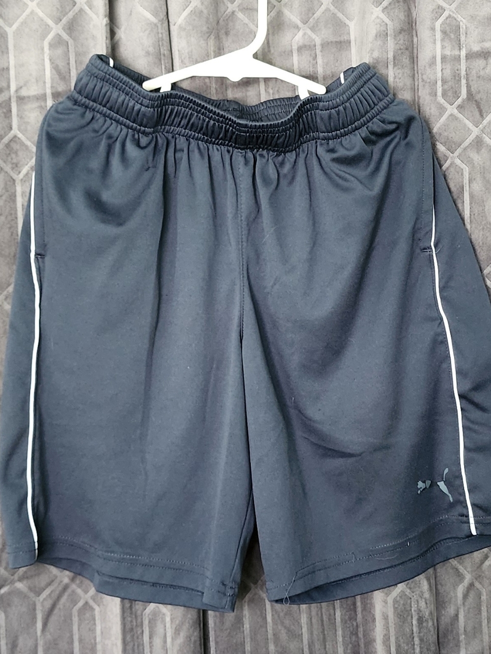 Puma Kid's Athletic Shorts in Navy with White Piping